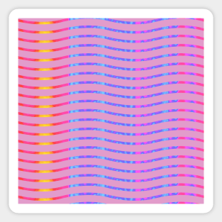 Wavy Lines Rainbow on Soft Purple Sticker